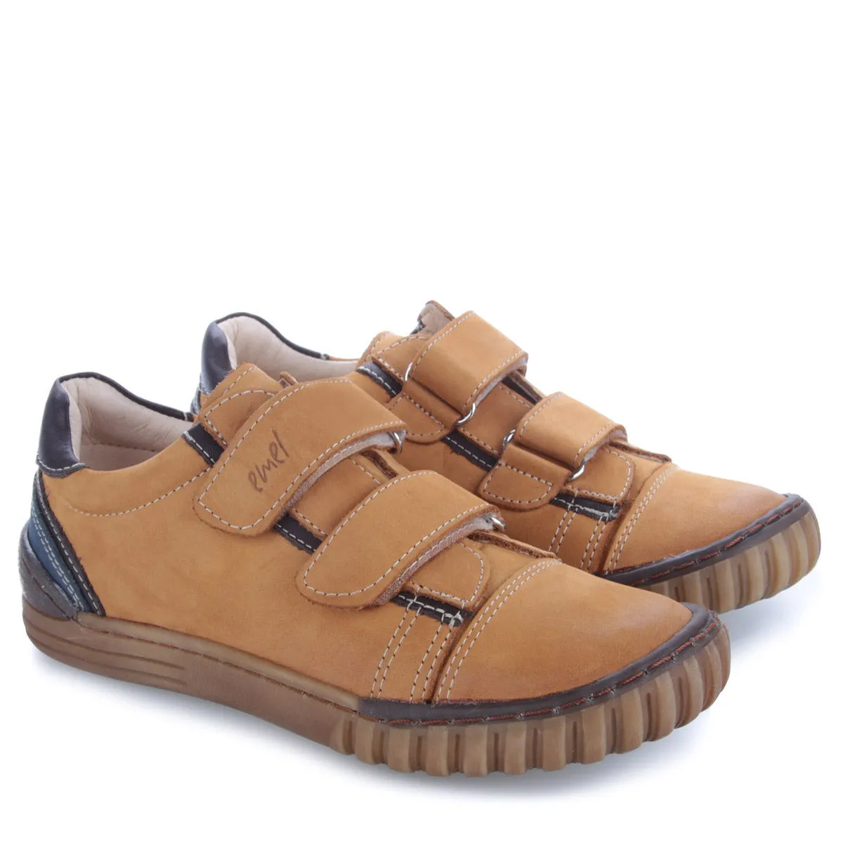 (2066-21/E2071-21) Mustard/blue low Velcro Trainers