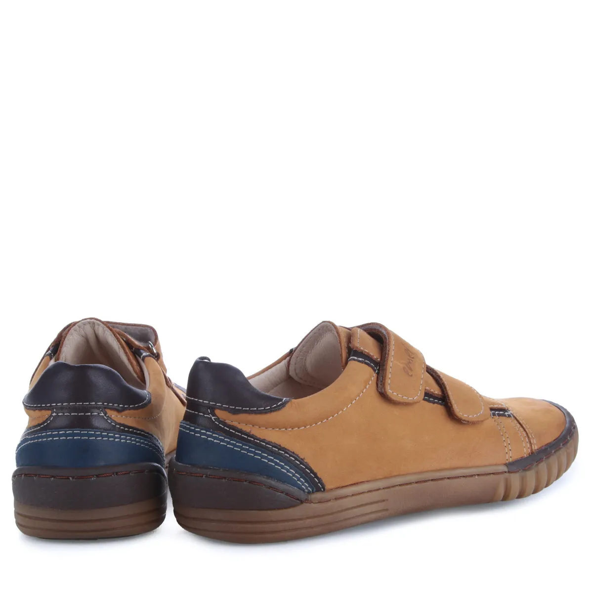 (2066-21/E2071-21) Mustard/blue low Velcro Trainers