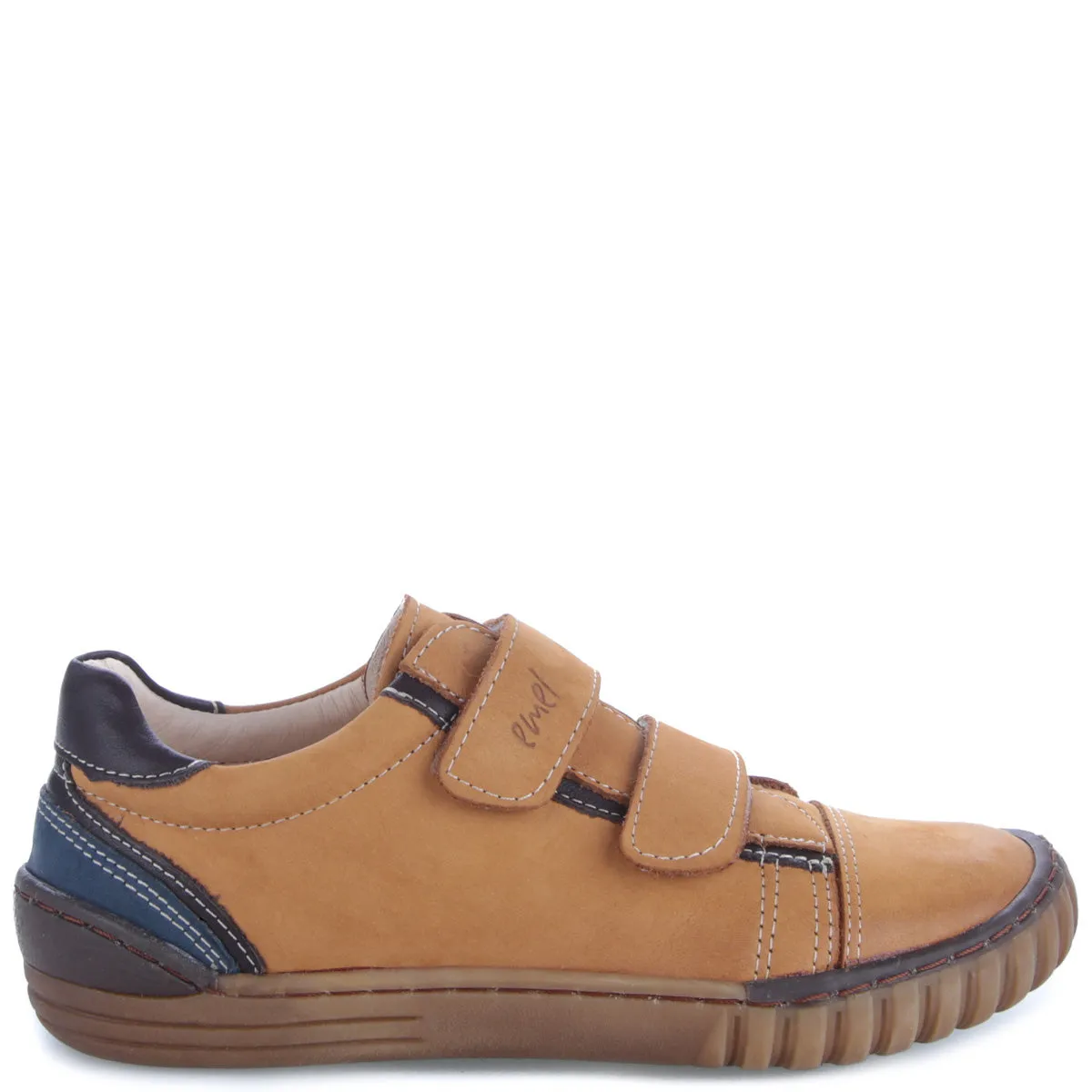 (2066-21/E2071-21) Mustard/blue low Velcro Trainers