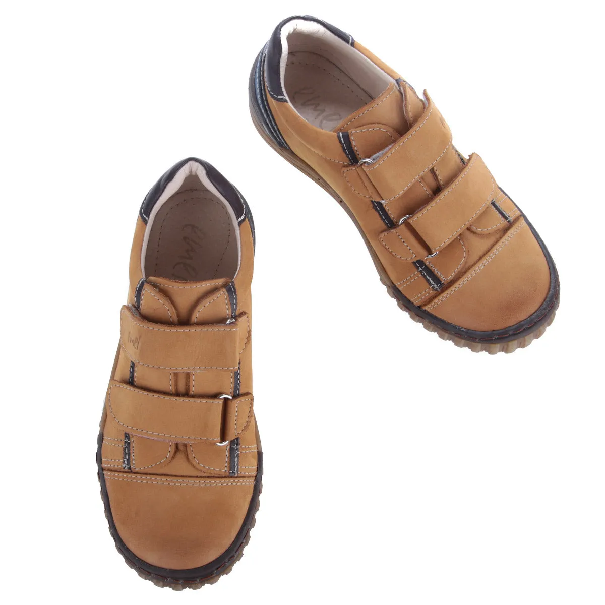 (2066-21/E2071-21) Mustard/blue low Velcro Trainers