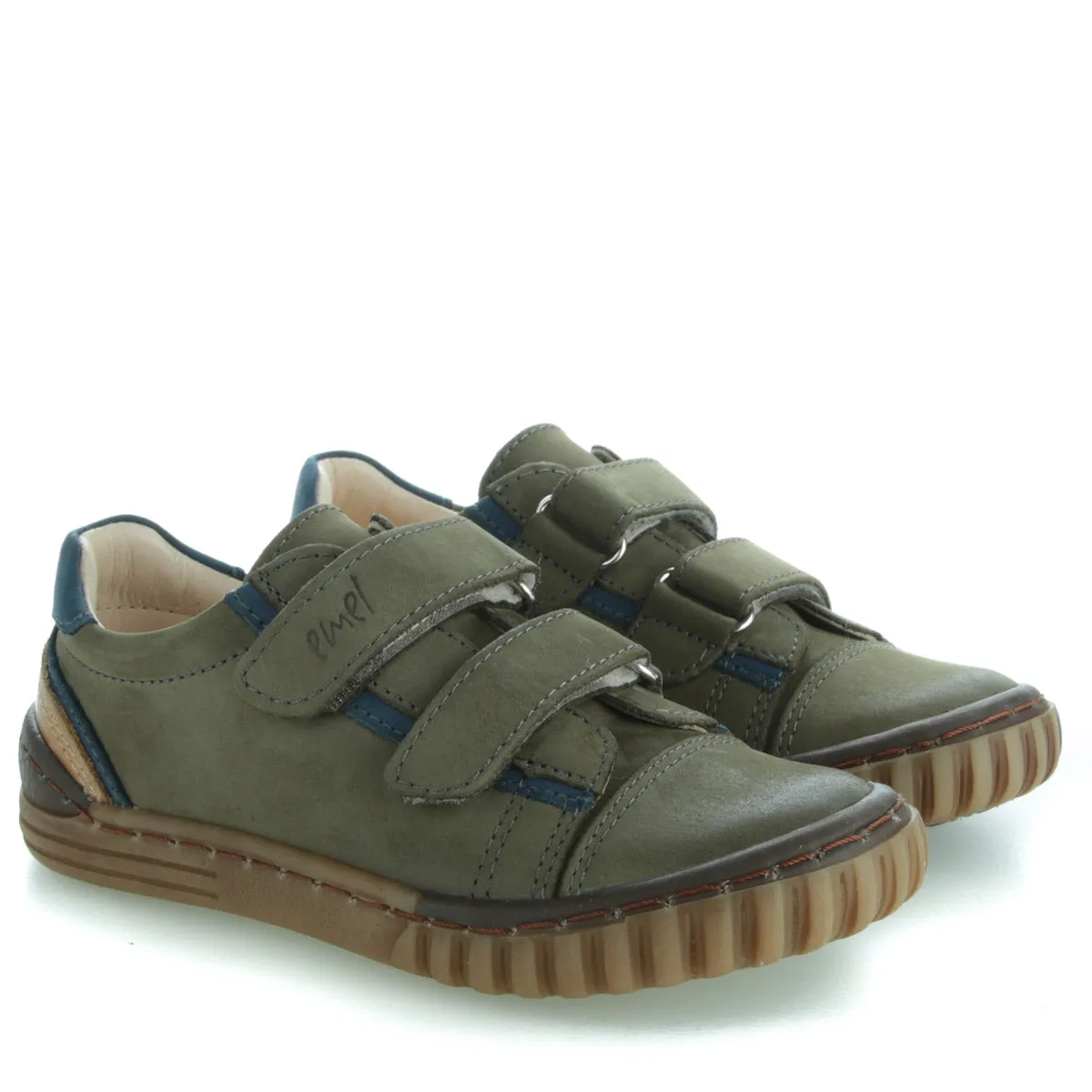(2071-23) Low Velcro Trainers khaki