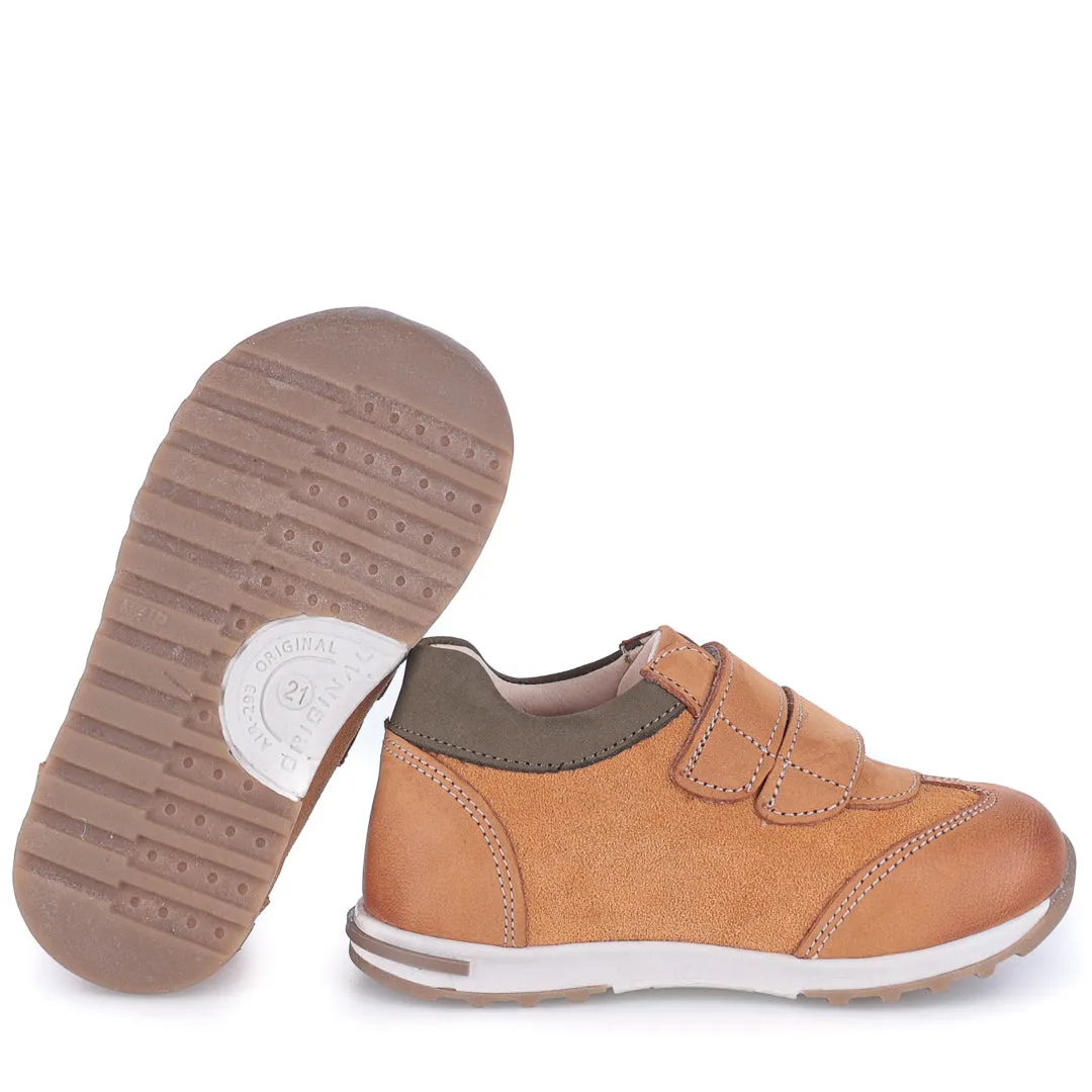 (2333-41) Brown Velcro Trainers