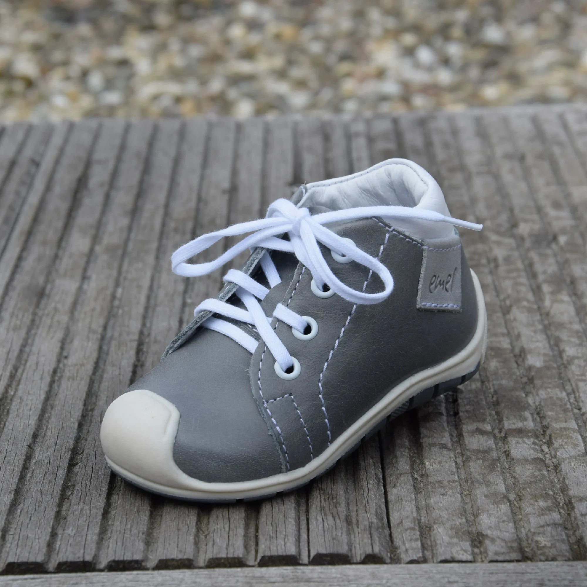 (2388-1) Taupe Lace Up Trainers with bumper