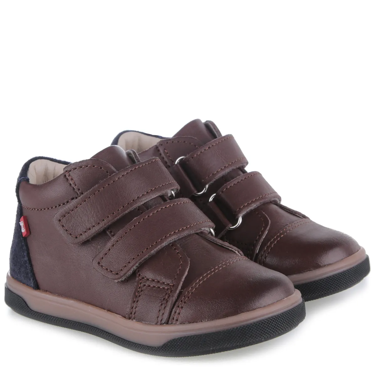 (2675-45) Emel shoes velcro trainers Brown