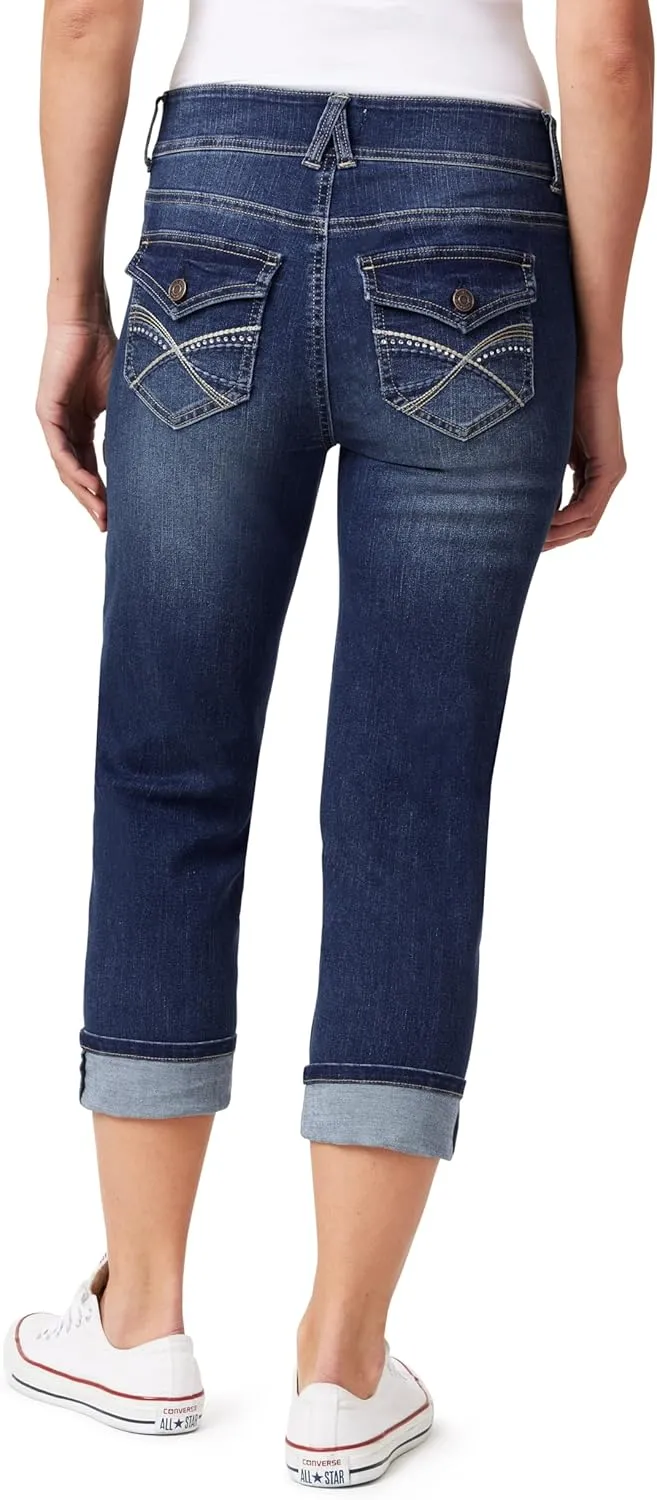 Angels Forever Young Women's Everflex Curvy Skinny Bling 23.5" Crop Jeans