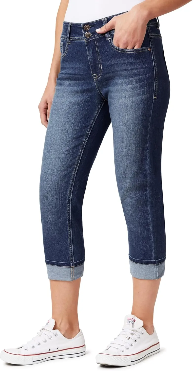 Angels Forever Young Women's Everflex Curvy Skinny Bling 23.5" Crop Jeans