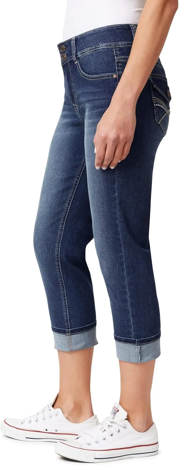 Angels Forever Young Women's Everflex Curvy Skinny Bling 23.5" Crop Jeans