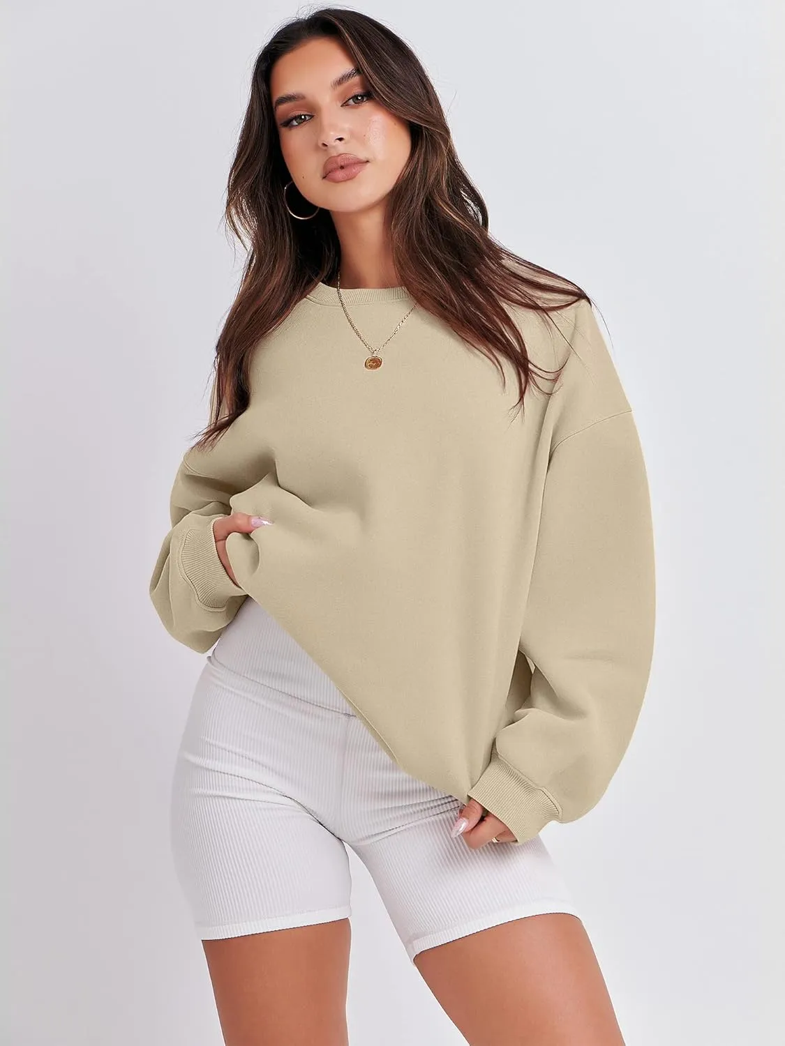 ANRABESS Women's Sweatshirts Crewneck Fleece Oversized Pullover Hoodies Cute Shirts Tops Teen Girls Preppy Clothes 2025