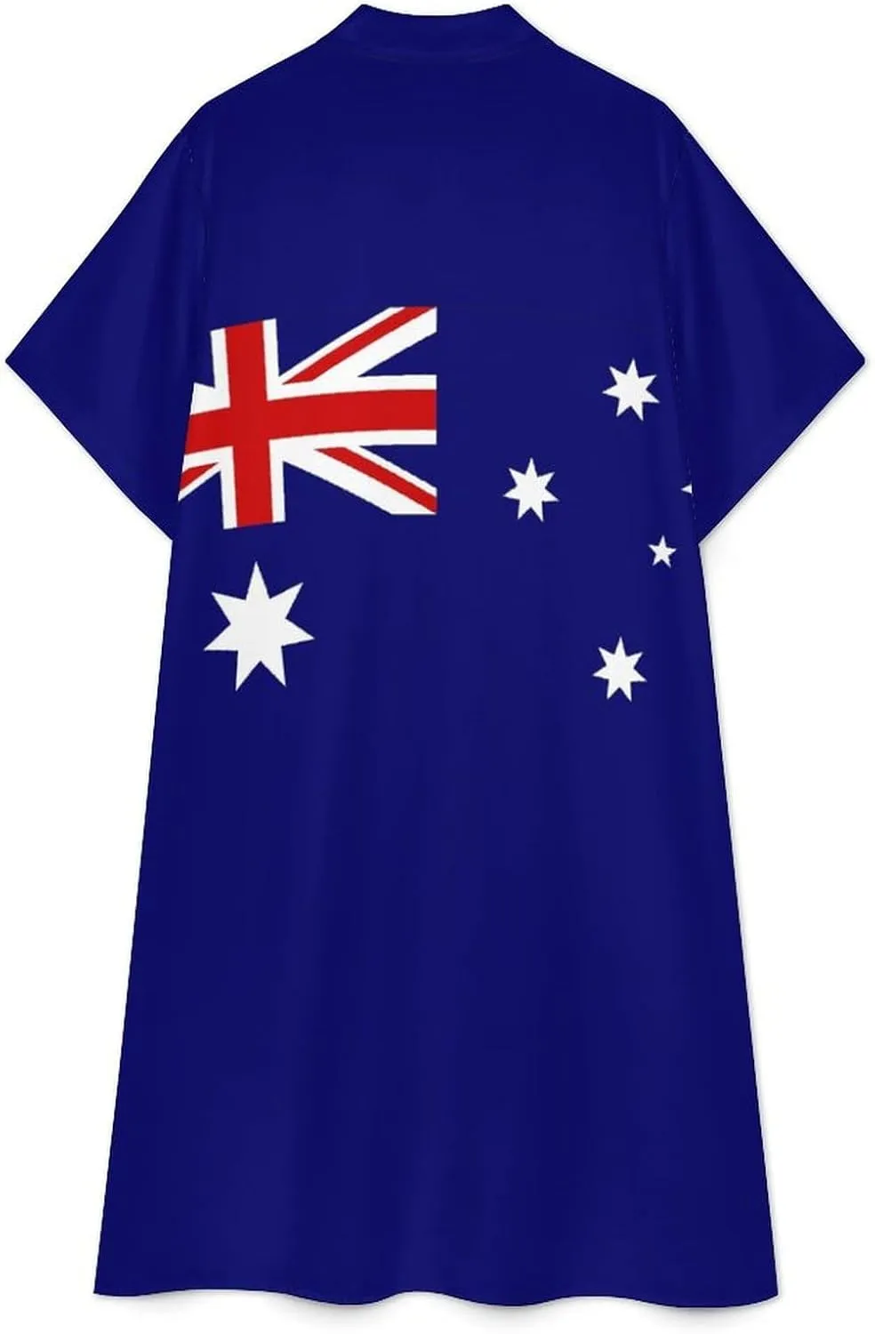 Australian Flag Womens Button Down Shirt Dresses Casual Button Up Short Sleeve Blouse Tops