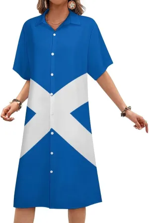 Australian Flag Womens Button Down Shirt Dresses Casual Button Up Short Sleeve Blouse Tops