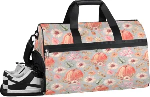 Beautiful Floral Sports Gym Bag with Wet Pocket & Shoes Compartment Waterproof Workout Duffel Bag for Women and Men Weekender Overnight Duffle Bag Travel Carry-on Tote