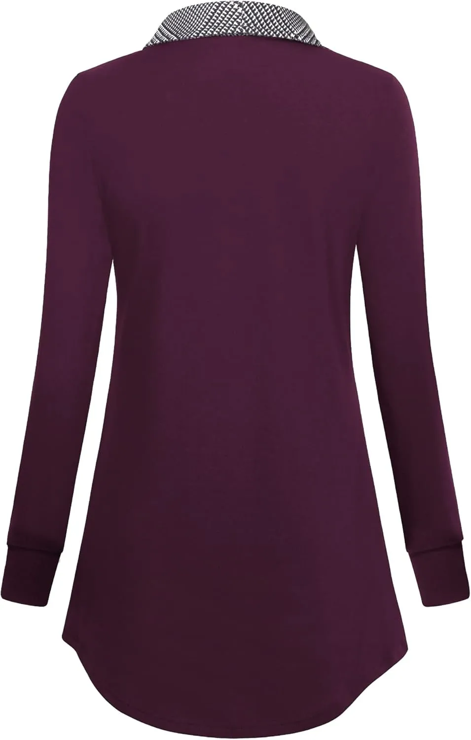 Bebonnie Womens Long Sleeve Casual V Neck Sweatshirts Pullover Tunic Tops with Buttons