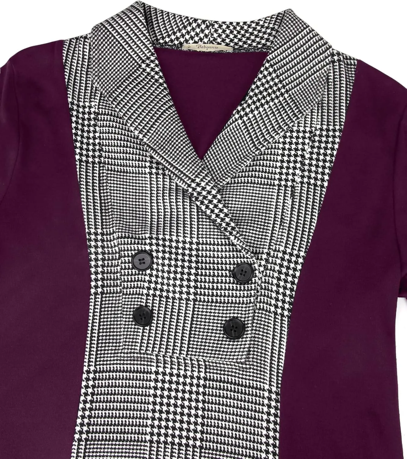 Bebonnie Womens Long Sleeve Casual V Neck Sweatshirts Pullover Tunic Tops with Buttons