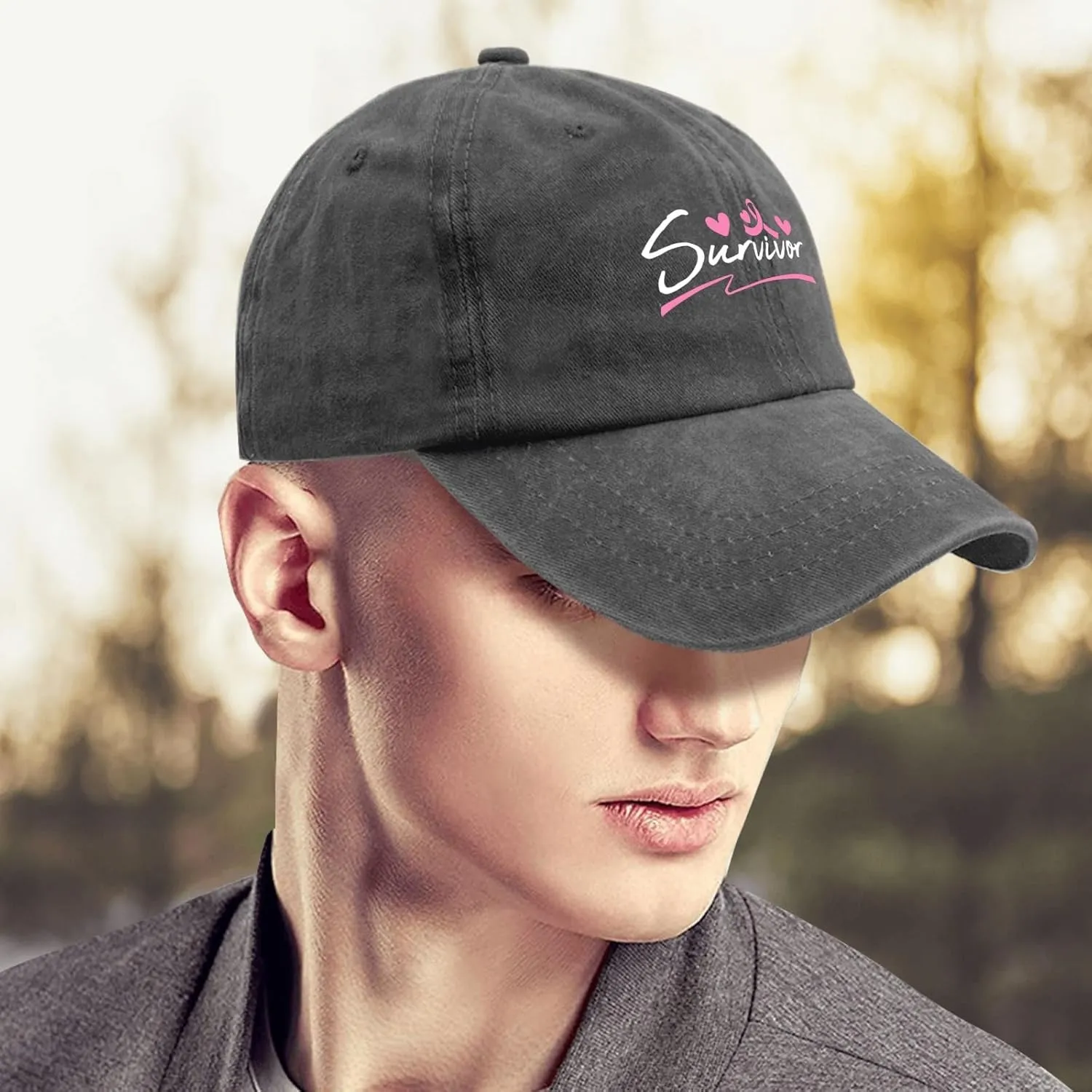 Breast Golf Hat Camp Hat Pigment Black Hiking Hat Women Gifts for Him Golf Hats