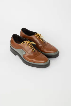 Brown & Grey Leather Oxford