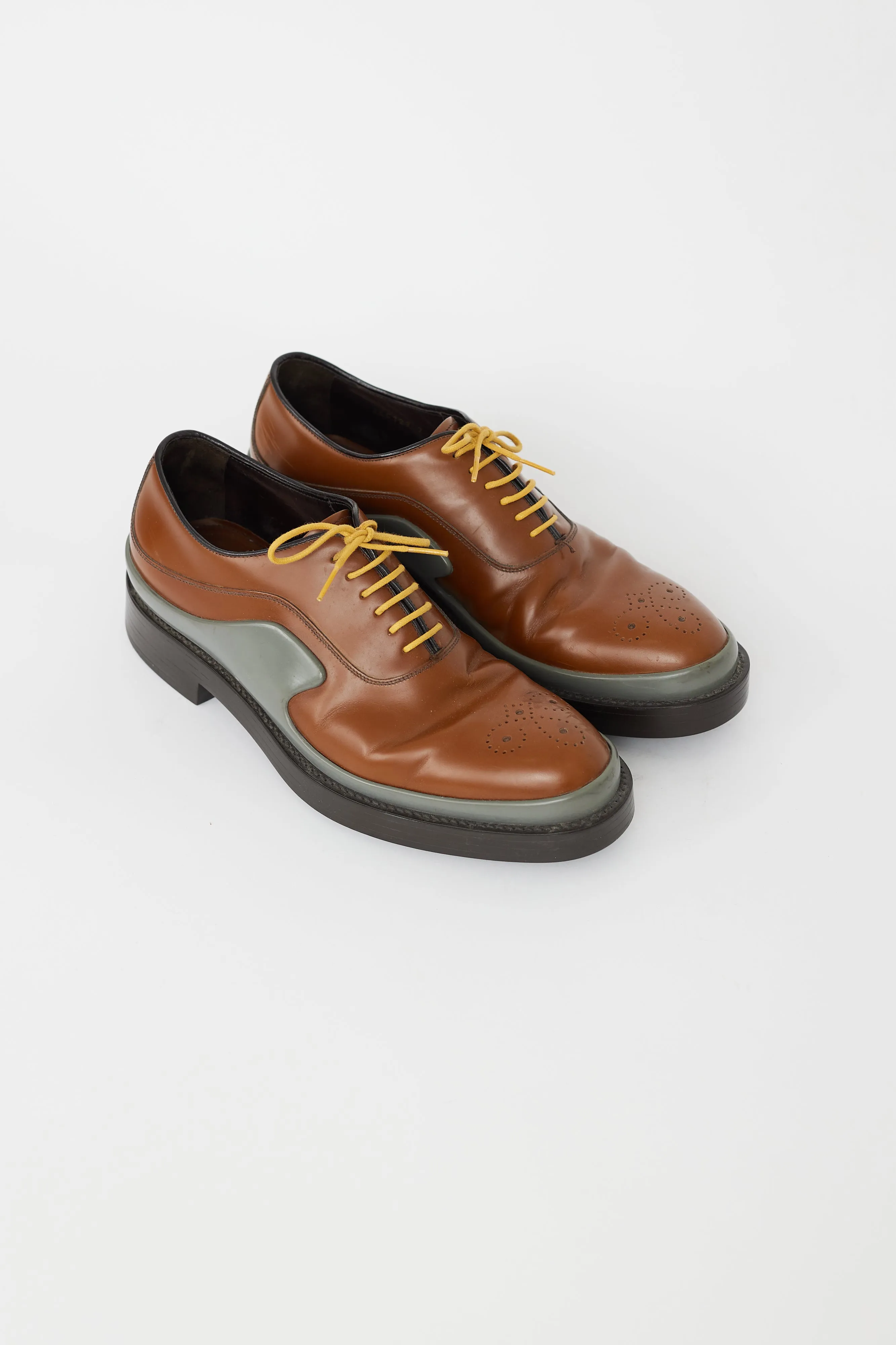 Brown & Grey Leather Oxford