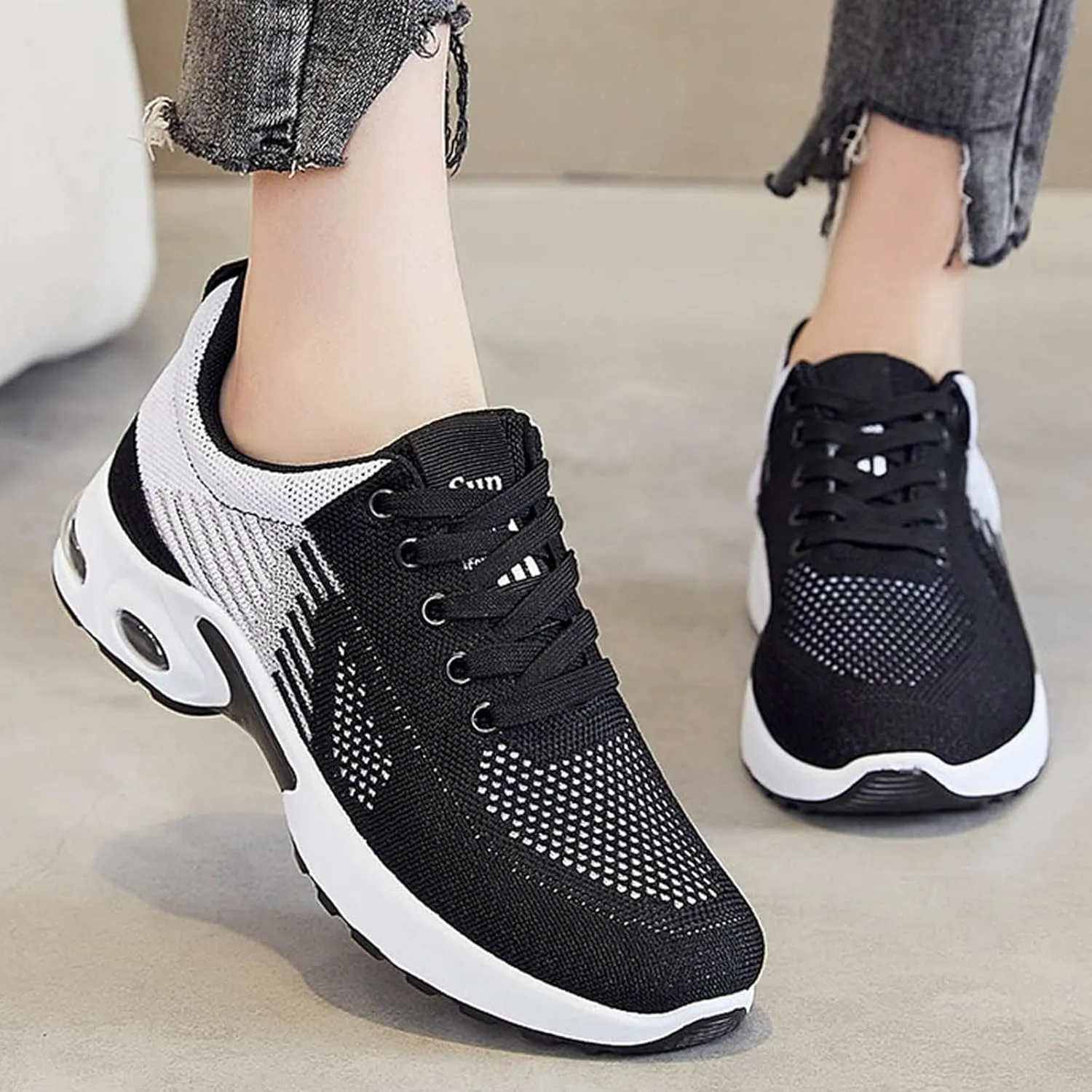 Cathalem Womens Orthopedic Sneakers Air Cushion Running Shoes Mesh Gym Work Fashion Sneakers Lightweight Tennis Walking Shoes