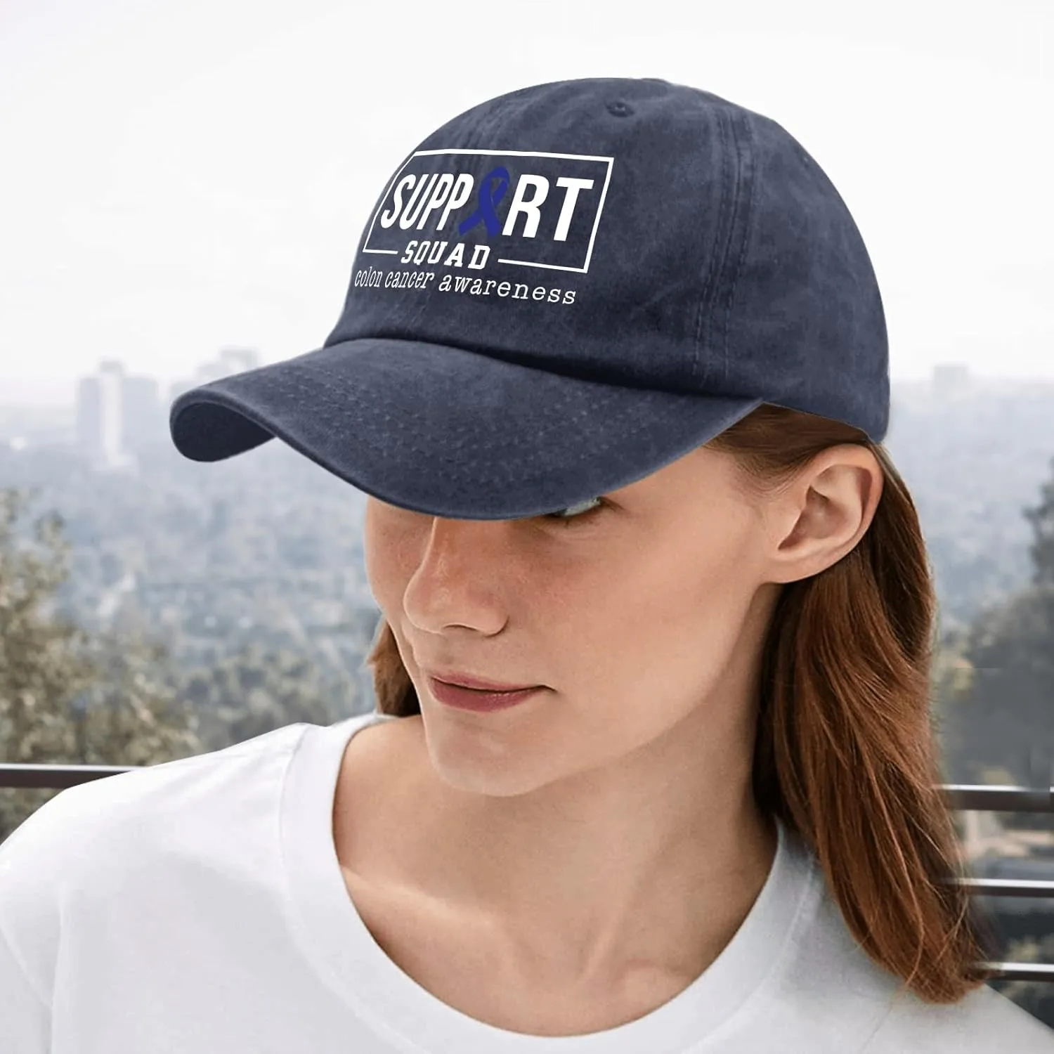 Colon Cancer Awareness Supporters Colorectal Cancer Mens Baseball Cap Low Profile Caps for Womens Pickleballb Hat Trendy