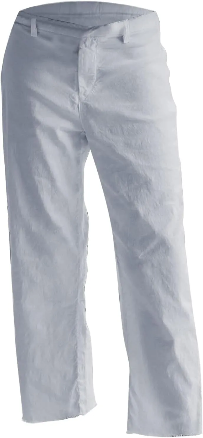 Cotton Linen Cropped Pants Women Straight Leg Capris Summer Business Casual Work Pants Ankle Length Chino Trousers