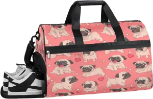 Dog Sports Gym Bag with Wet Pocket & Shoes Compartment Waterproof Workout Duffel Bag for Women and Men Weekender Overnight Duffle Bag Travel Carry-on Tote