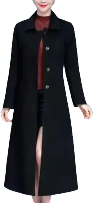 Double Face Cashmere Coat Female Autumn Winter Wool Blended Coats Over The Knee Windbreaker Outerwear