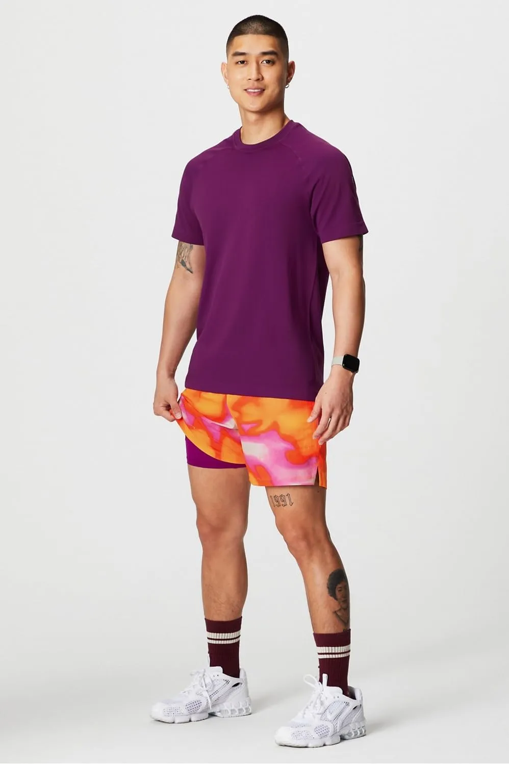 Fabletics Men's The Fundamental Short II (Lined), Workout, Running, Training, Gym, Yoga, Ultra Lightweight