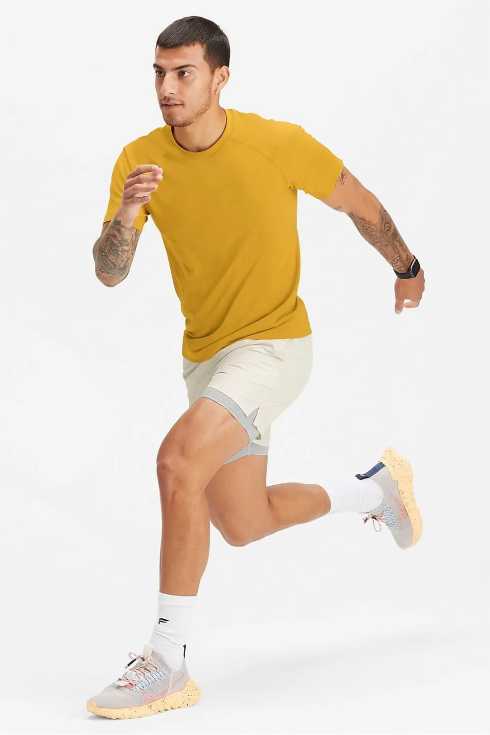 Fabletics Men's The Fundamental Short II (Lined), Workout, Running, Training, Gym, Yoga, Ultra Lightweight