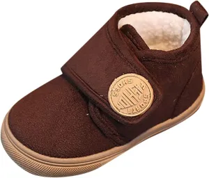Fashion Winter Children Boots Boys and Girls Flat Bottoms Non Slip Solid Color Plush Warm Hook Loop Girls Size 1 Shoes
