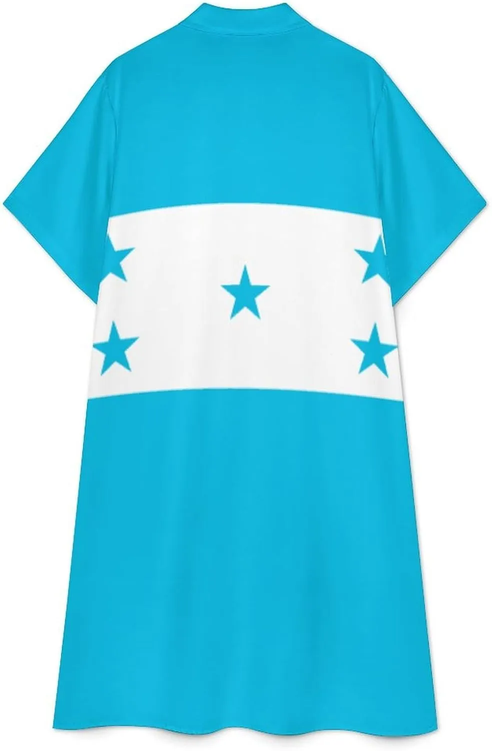 Flag Womens Summer Midi Short Sleeve Button Down Shirt Dress Stylish Beach Cover Up Dress