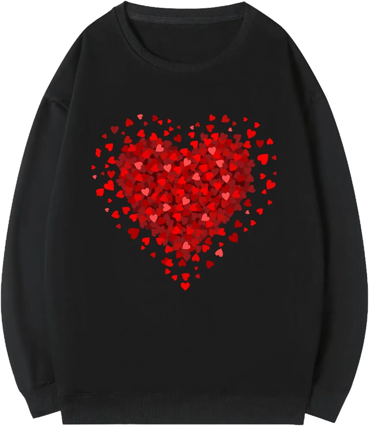 FLORENCE IISA Womens Oversized Graphic Crewneck Sweatshirt Long Sleeve Pullover Tops Heart Print Valentines Sweatshirt