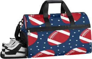 Football Dots Sports Gym Bag with Wet Pocket & Shoes Compartment Waterproof Workout Duffel Bag for Women and Men Weekender Overnight Duffle Bag Travel Carry-on Tote