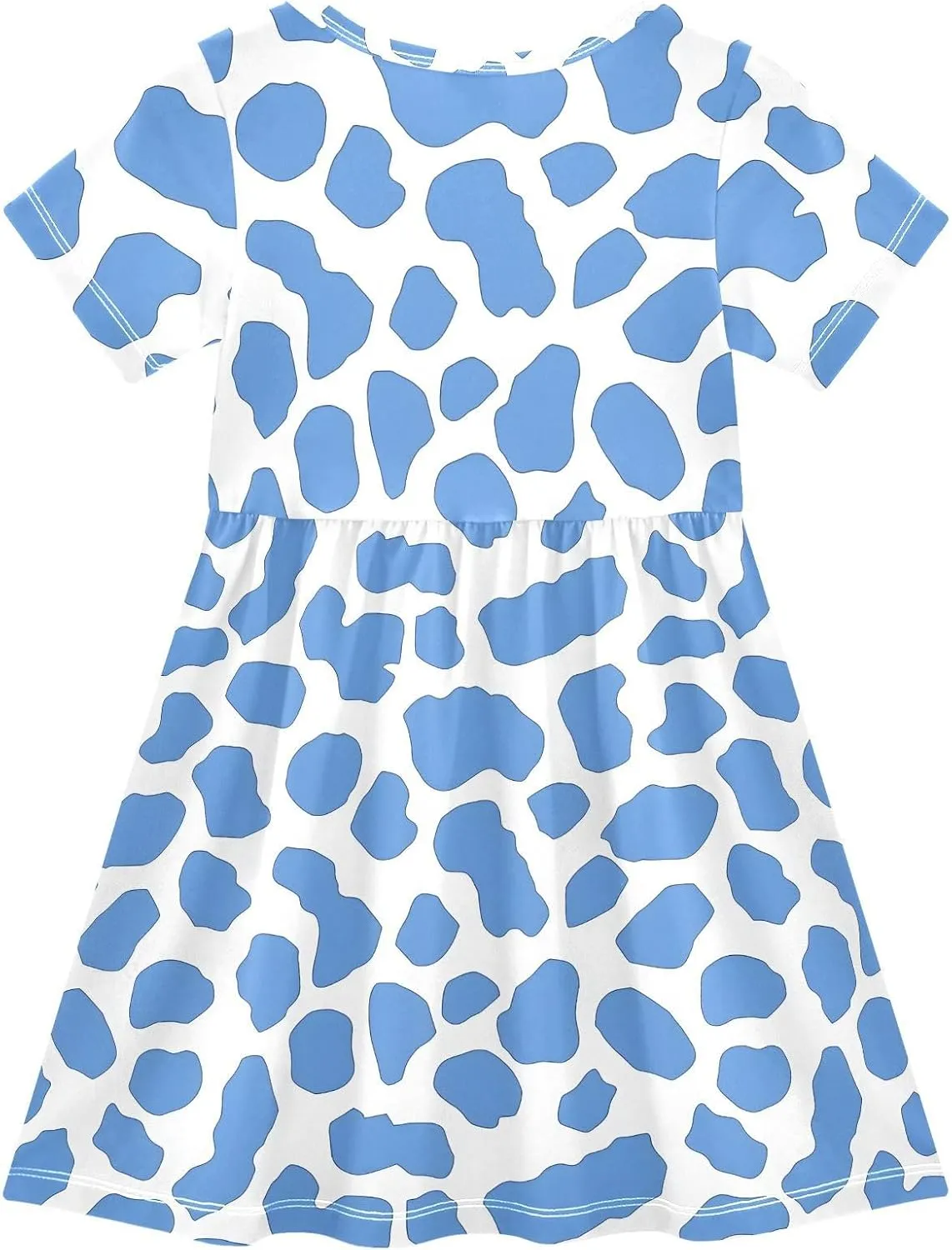 Girls' Dresses Baseball Print Short Sleeve Summer Dress for Toddler Girls 2-8Y