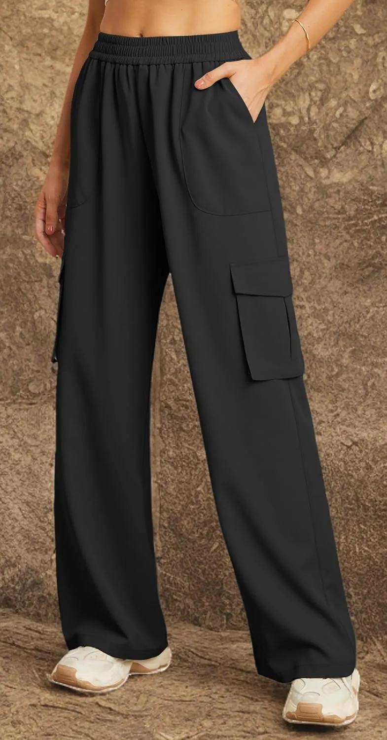 GRECERELLE Cargo Pants Women High Waisted Casual Wide Leg Womens Cargo Pants Baggy Y2K Cargos Pants with Pockets