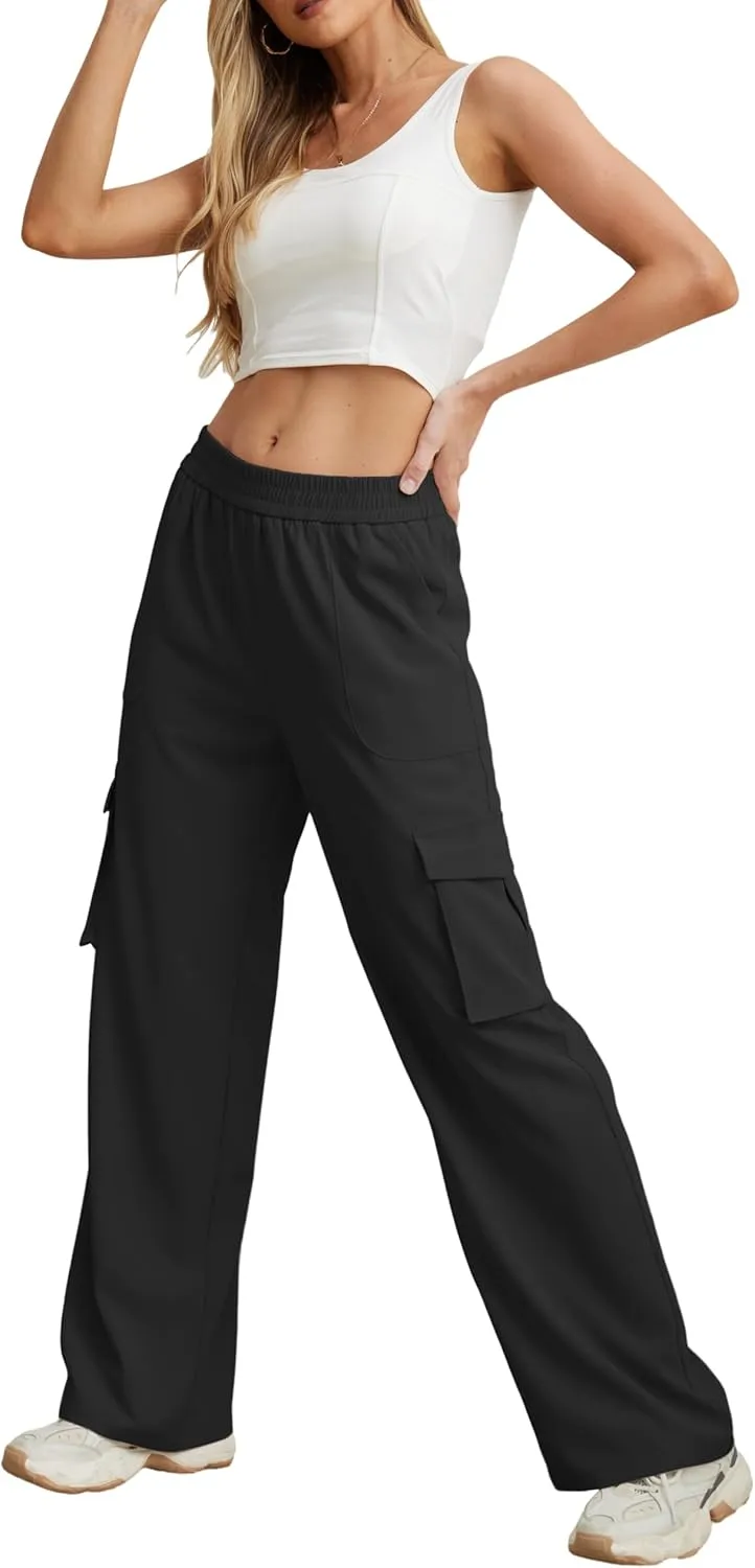GRECERELLE Cargo Pants Women High Waisted Casual Wide Leg Womens Cargo Pants Baggy Y2K Cargos Pants with Pockets