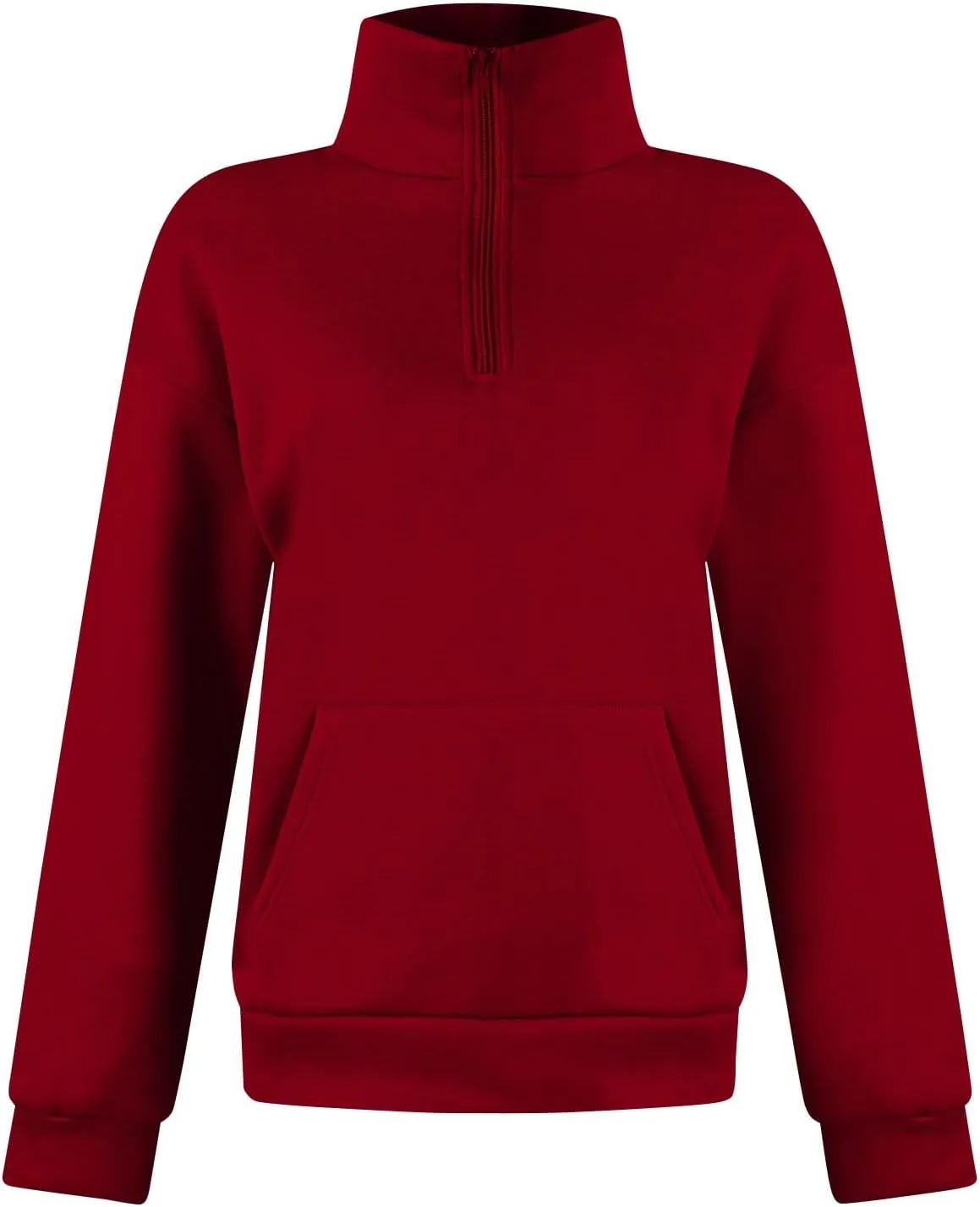 Gumipy Quarter Zip Pullover Women Stand Collar Fleece Oversized Sweatshirt Trendy Long Sleeve Half Zip Pullover with Pocket