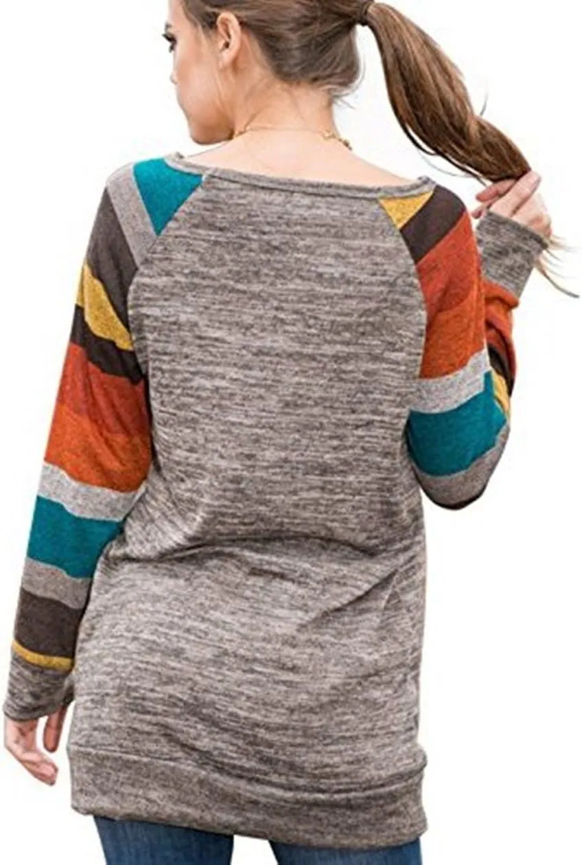 HARHAY 2023 Women's Cotton Knitted Long Sleeve Lightweight Tunic Sweatshirt Tops
