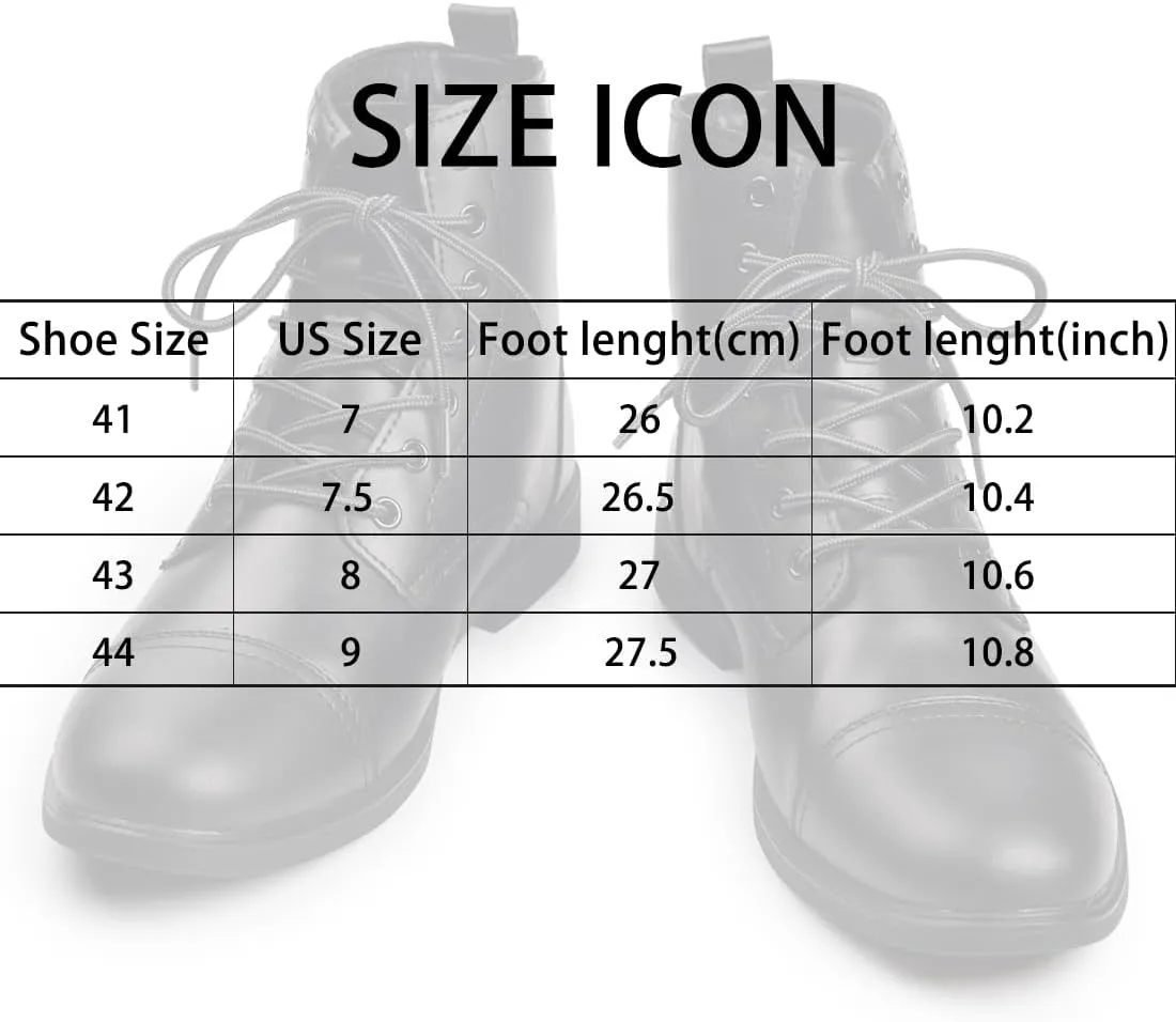 Harssidanzar Motorcycle Boots For Men,Dress Boots for Men Casual Boots Combat Ankle Dress Leather Boots KM302US