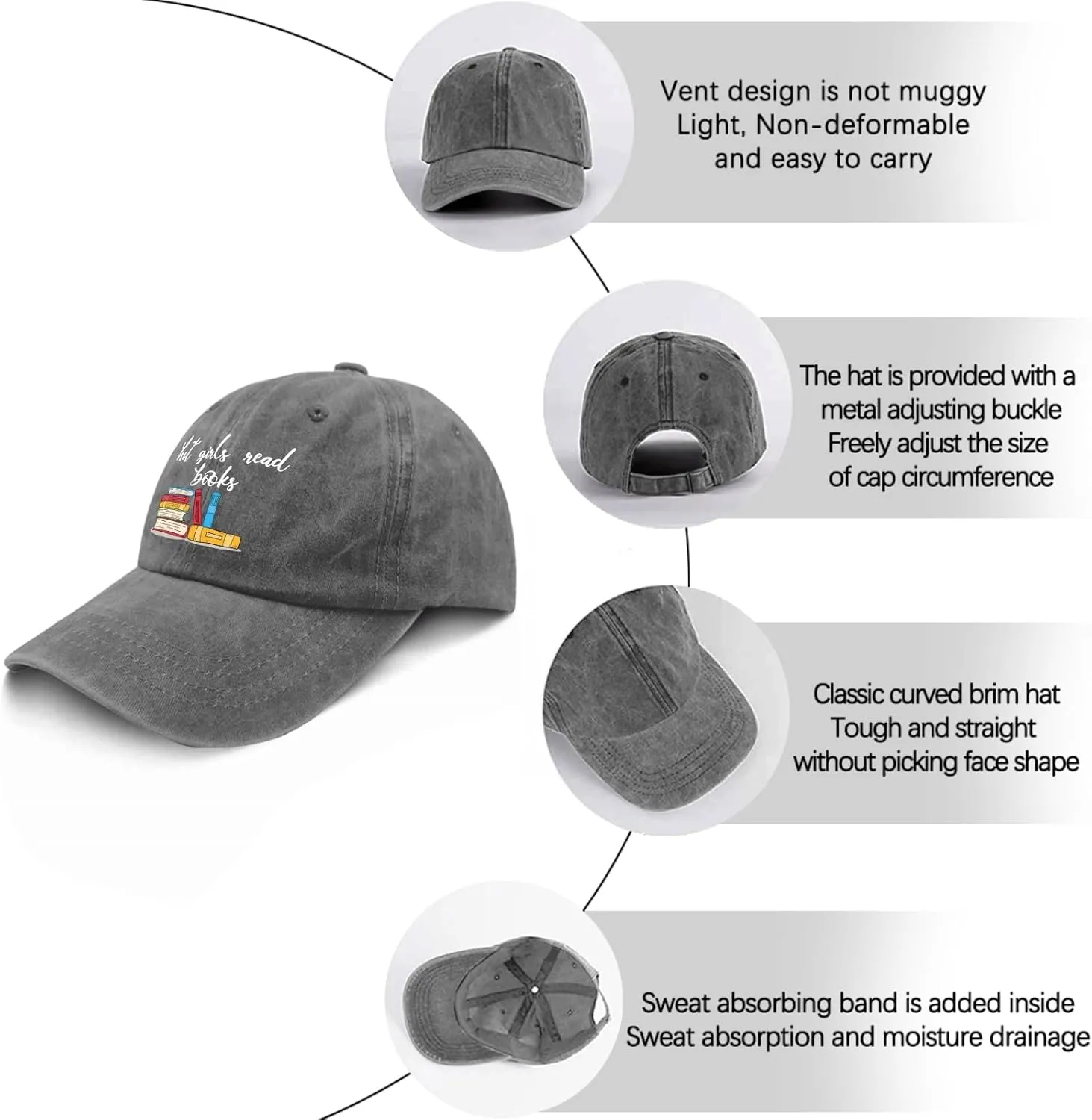 Hot Girls Read Books Hat Womens Retro Book Lover Trucker Hat Mens Ball Caps with Design for Engineers