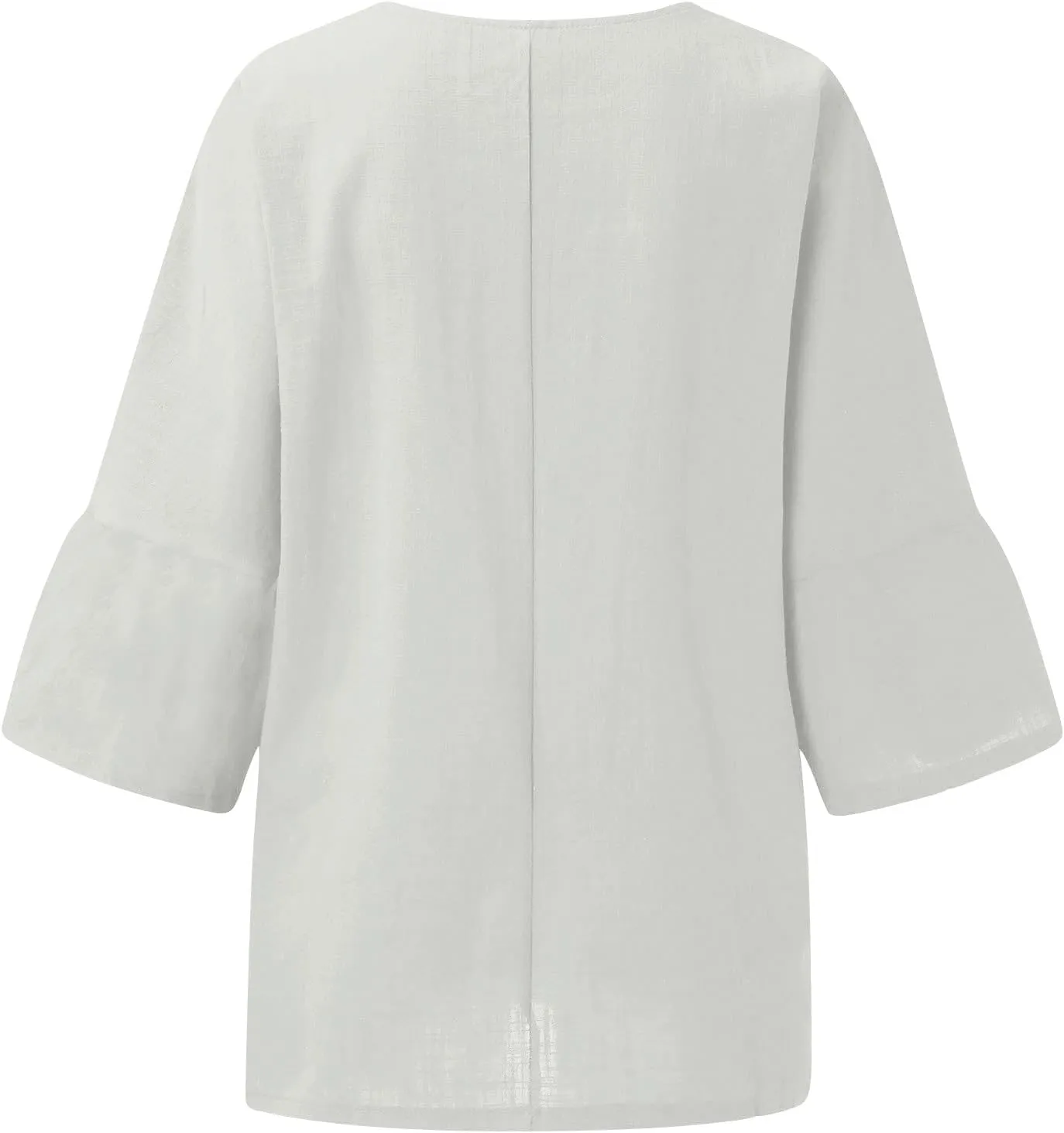 HXHYQKP Linen Tops for Women Summer Plus Size T Shirts V Neck Loose Blouses Trendy Tops for Women 2025