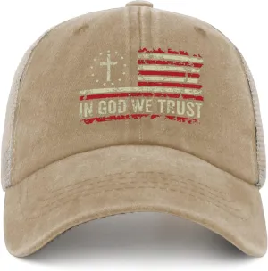 in god we Trust hat for Women Fashion Trucker hat for Women Trucker hat Cycling Cap with Design for