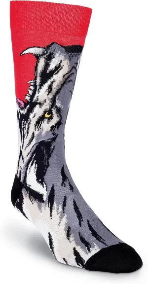 K. Bell Socks Men's Leg Eating Animal Novelty Crew Socks