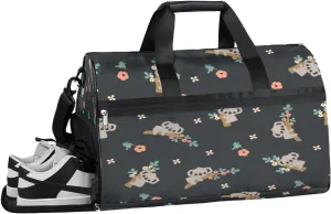 Koala Animal Pattern Sports Gym Bag with Wet Pocket & Shoes Compartment Waterproof Workout Duffel Bag for Women and Men Weekender Overnight Duffle Bag Travel Carry-on Tote
