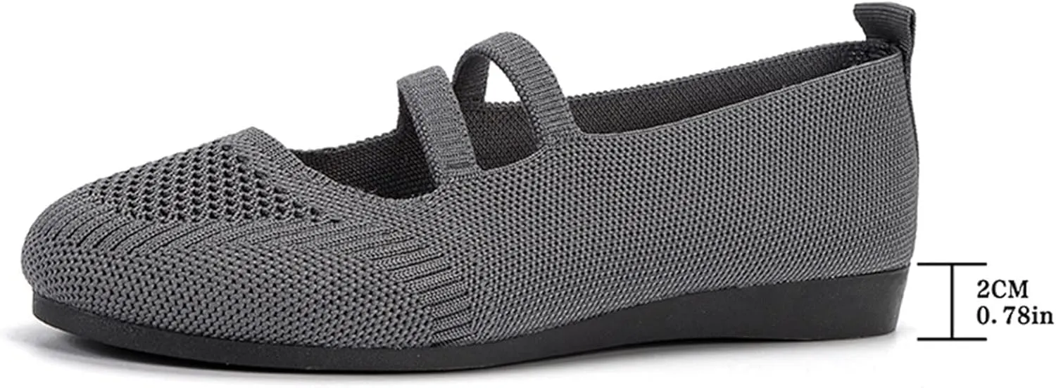 Ladies Fashion Solid Color Breathable Knitting Comfortable Flat Casual Shoes Shoes for, 6.5
