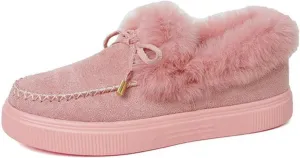 Ladmiple Winter Boots For Women 2024 Fashion Snow Warm Ankle Booties Fur Lined Anti-Slip Outdoor Slip On Loafers Shoes
