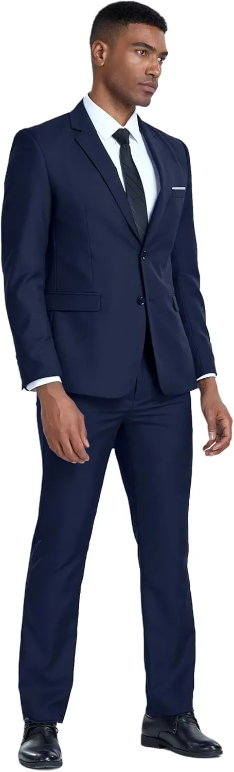 Men Blazer Sports Coat 2 Button Slim Fit Suit Jacket for Business Wedding Travel