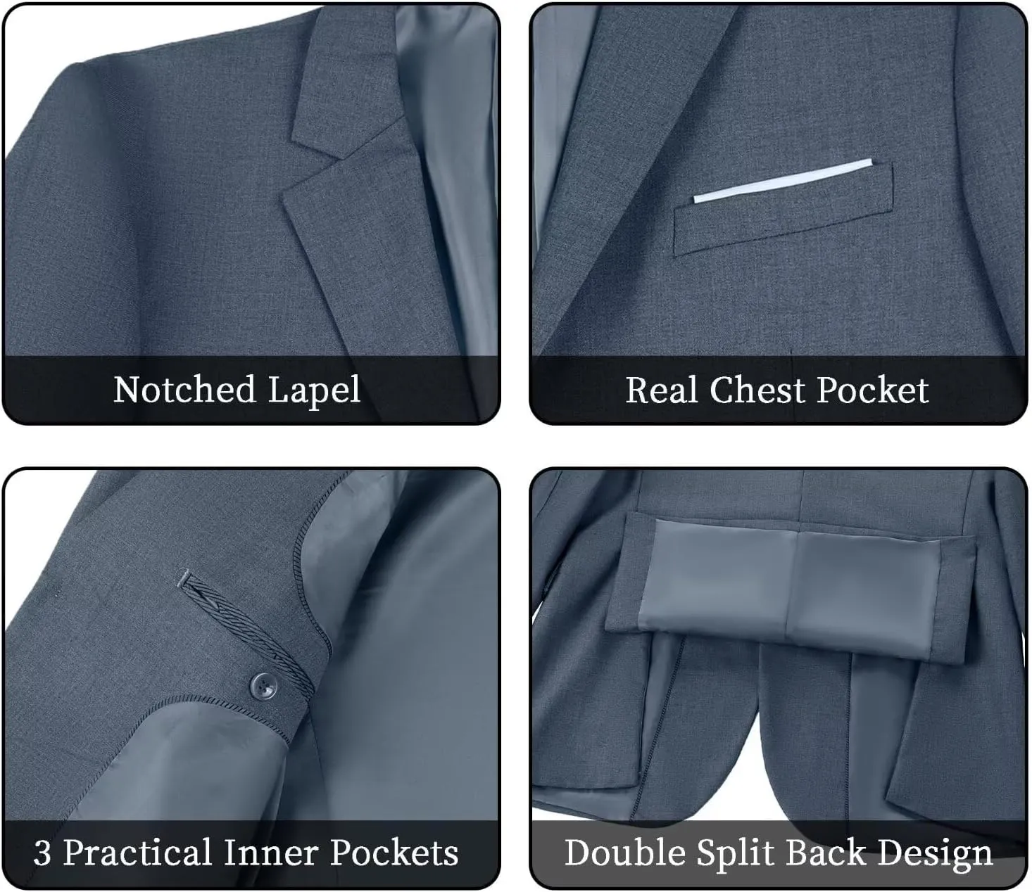 Men Blazer Sports Coat 2 Button Slim Fit Suit Jacket for Business Wedding Travel