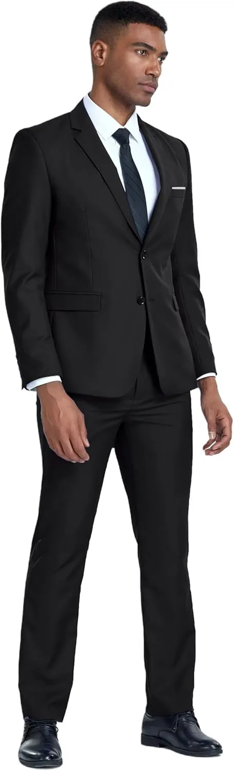 Men Blazer Sports Coat 2 Button Slim Fit Suit Jacket for Business Wedding Travel