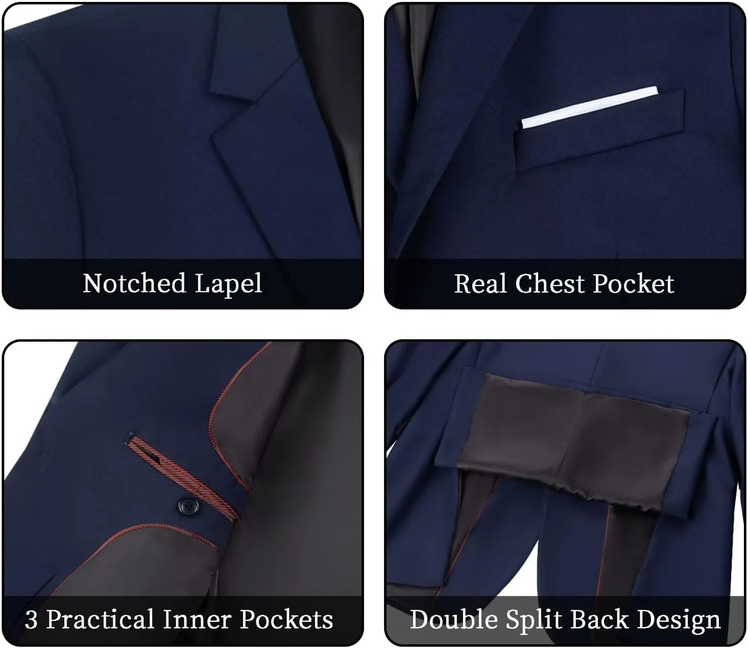 Men Blazer Sports Coat 2 Button Slim Fit Suit Jacket for Business Wedding Travel