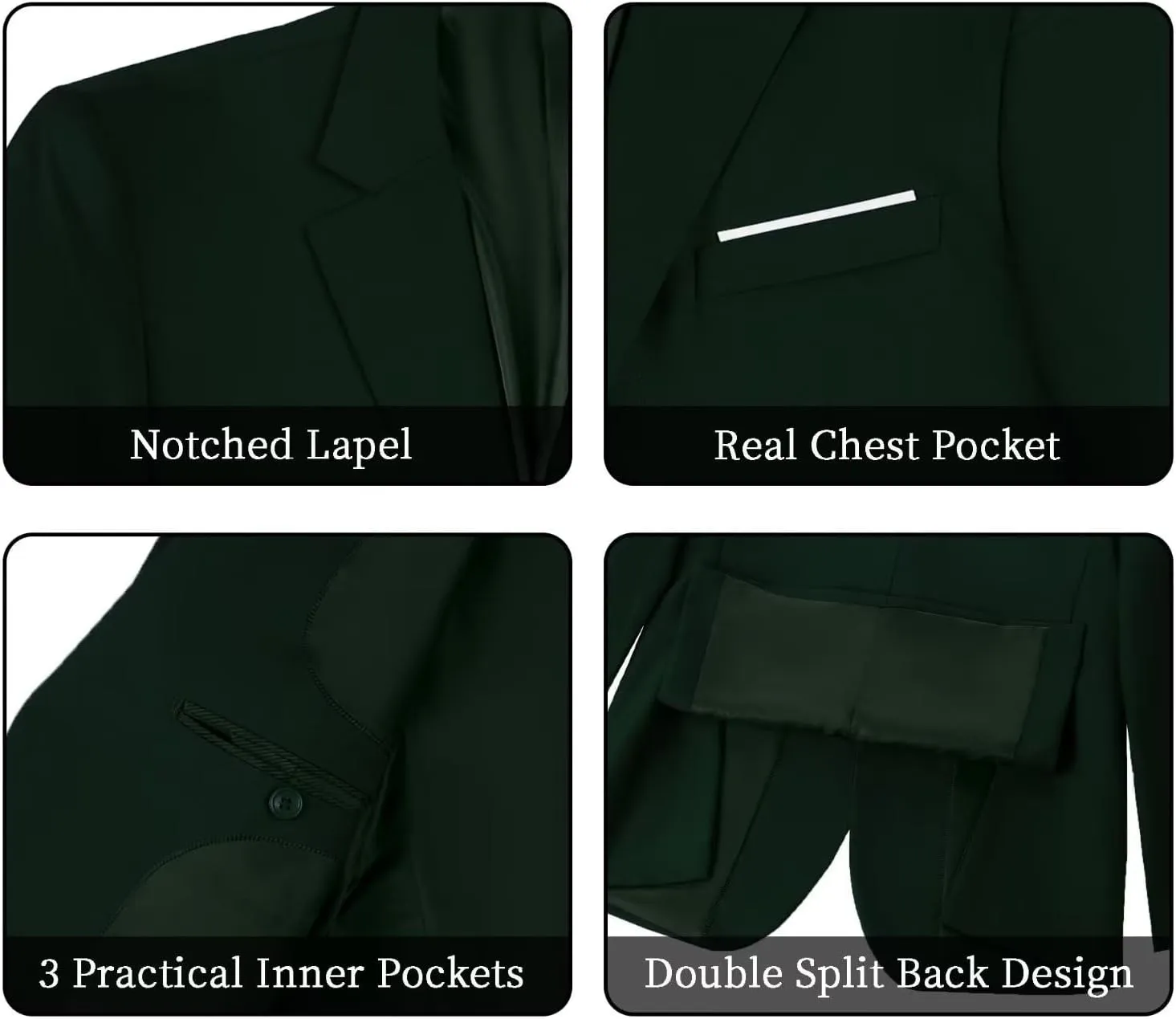Men Blazer Sports Coat 2 Button Slim Fit Suit Jacket for Business Wedding Travel
