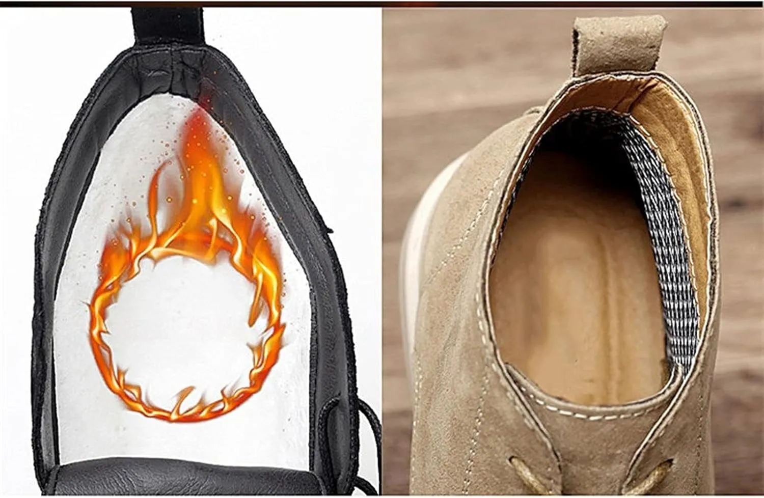 Mens Boots Men's Boots Warm Plush Men's Snow Boots Genuine Leather Men Boots Outdoor Work Ankle Boots Non-slip Walking Shoes
